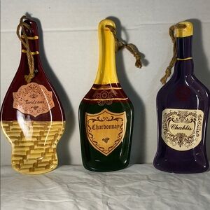 Decorative Wine Bottle Wall Hangings 10 1/2 Height